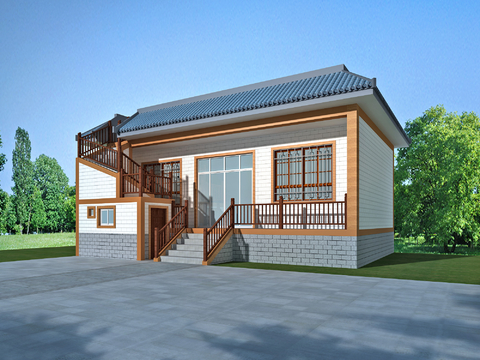 New Chinese-style Rural Residential Building Traditional Residential Reconstruction