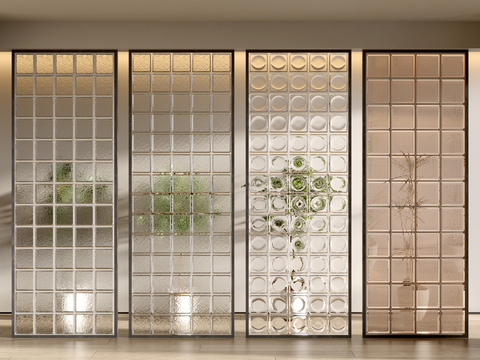 Art glass partition glass brick