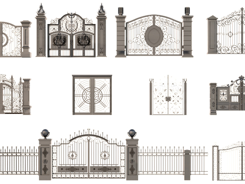 European-style wrought iron gate courtyard gate fence