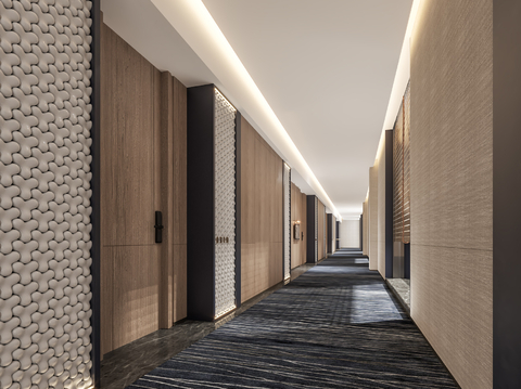 Modern Hotel Rooms Corridor Hotel Away