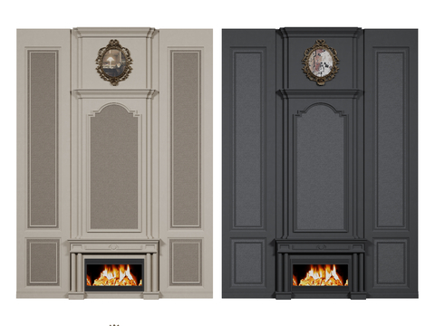 French Wall fireplace background