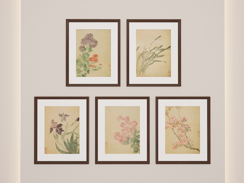 New Chinese-style Flowers and Grass Hanging Paintings