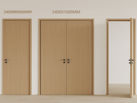 Modern single door double door wooden door