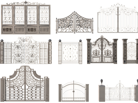 European-style wrought iron gate courtyard gate fence