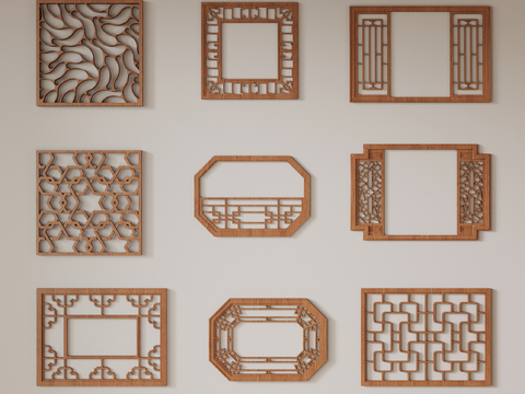 New Chinese-style openwork window grilles