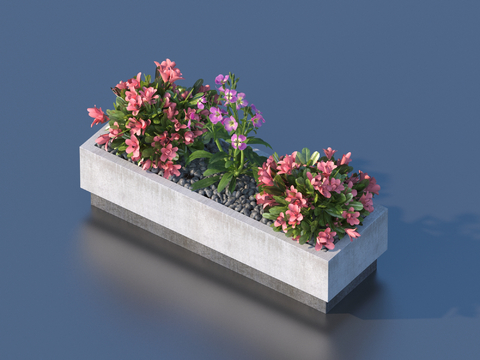 Outdoor flower box flower bed flower groove flowers and plants