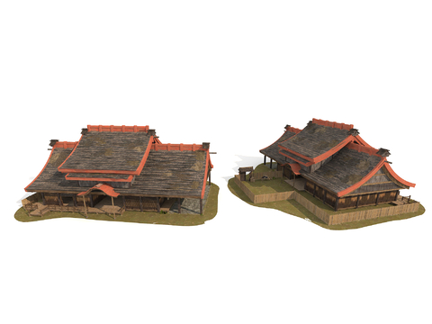 Japanese-style ancient built thatched house