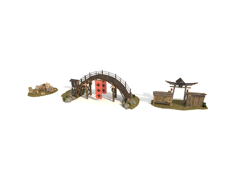 New Chinese-style Bridge Arch Bridge Courtyard Door