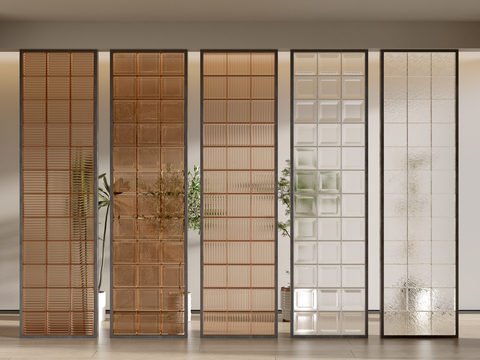 Art glass partition glass brick