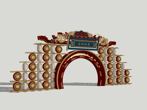 Neo-Chinese Style archway gatehouse