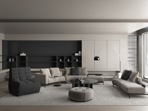 High gray living room