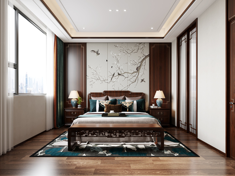 New Chinese-style master bedroom