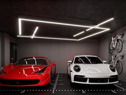 modern villa garage underground garage