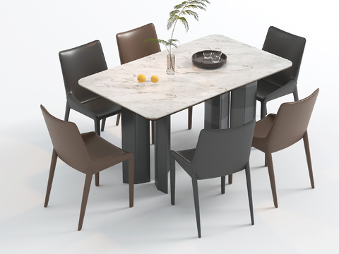 Modern marble dining table and chair