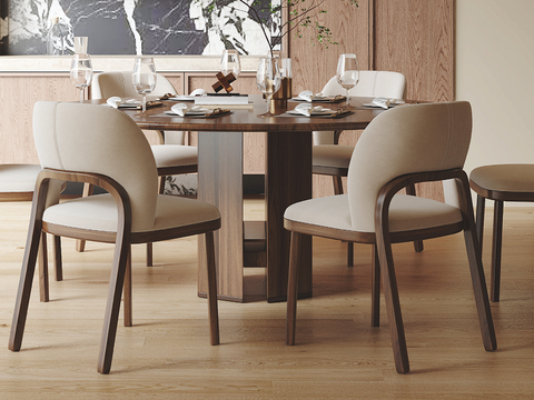 Middle style dining table and chair