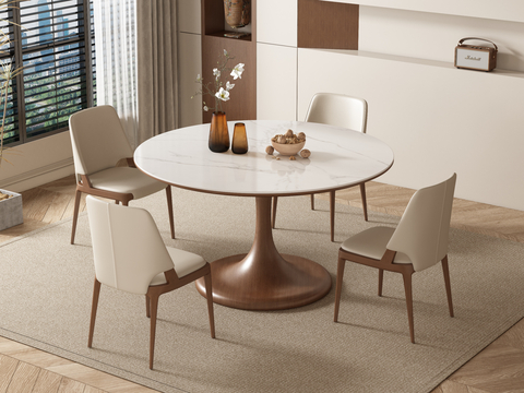 Middle style dining table and chair