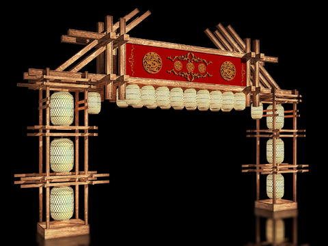 New Chinese Ancient Building Archway Archway Entrance