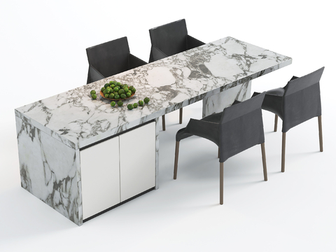 Modern marble dining table and chair