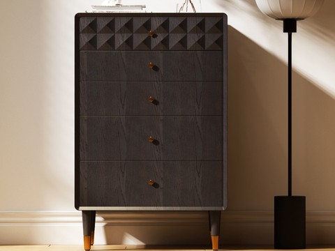 Modern Black Side Cabinet Bucket Cabinet