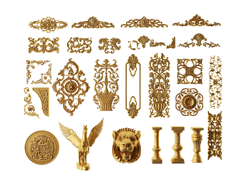 European Classical Carved Components Bronzing Carved