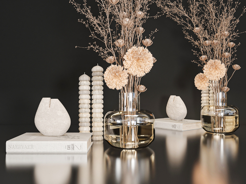 Desktop ornaments vase books