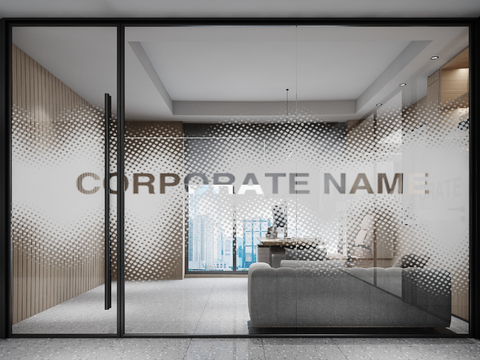 Office door glass partition high partition wall