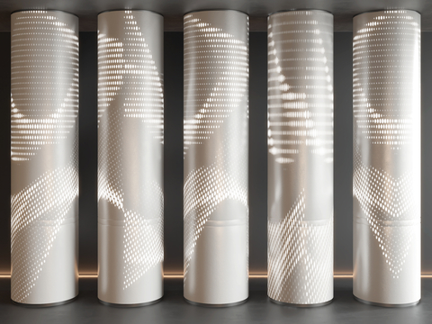 modern column cylindrical luminous column perforated column