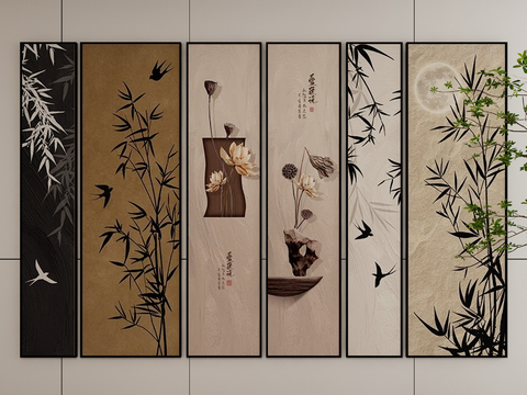 New Chinese Bamboo Leaf Painting Ink Painting Decorative Painting