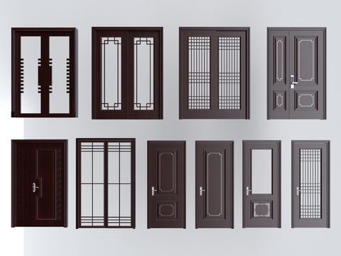 Neo-Chinese Style double door entry door door door door door security door sliding door