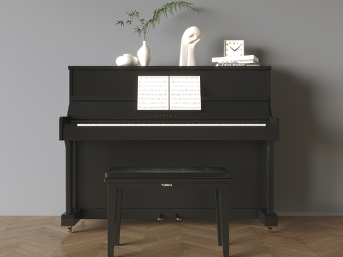 Black piano wooden paint piano piano stool