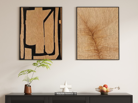 Mid-century Style Hanging Painting Texture Painting Decorative Painting