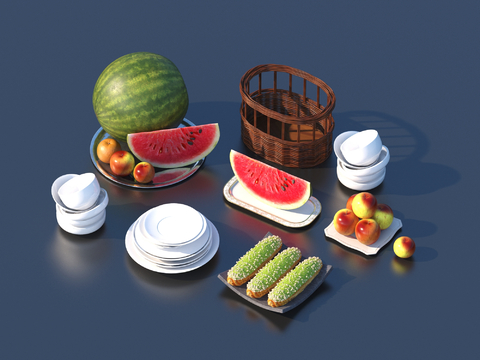 Watermelon fruit tableware cake