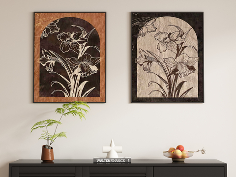 Mid-century Style Decorative Painting Hanging Painting