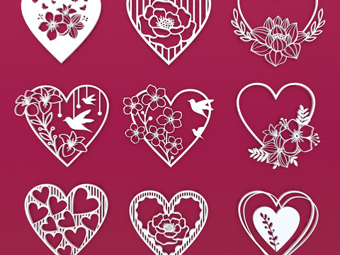 Paper-cut Love Pattern Peach Heart Wall Decoration