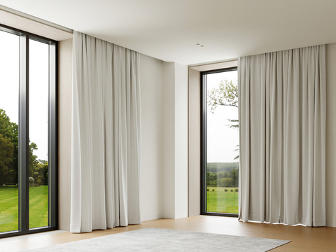 Modern Solid Color Curtain Plain Curtain