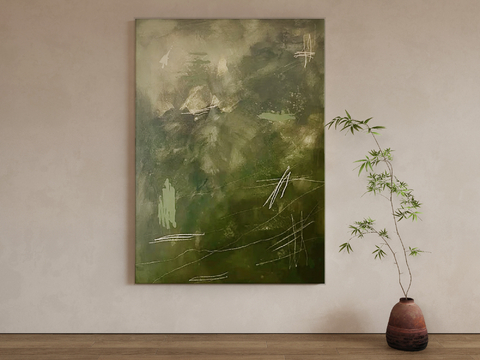 Quiet Decorative Painting Texture Painting Green Oil Painting