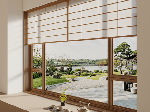 Japanese-style curtain roller shutter blackout curtain Shangri-La curtain