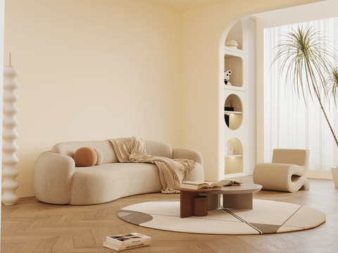 Cream style sofa curved sofa Sectional Sofa