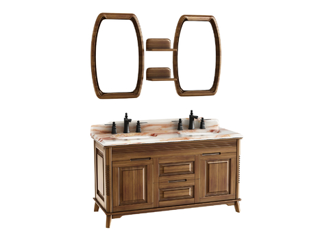 American Style Double Basin Bathroom Cabinet Bathroom Mirror