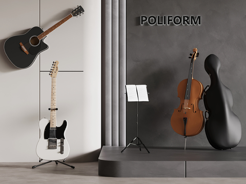 Modern Musical Instrument Electric Guitar Guitar Cello Music Rack