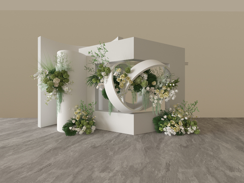 Wedding Art Display Green Planting Flower Art Flowers