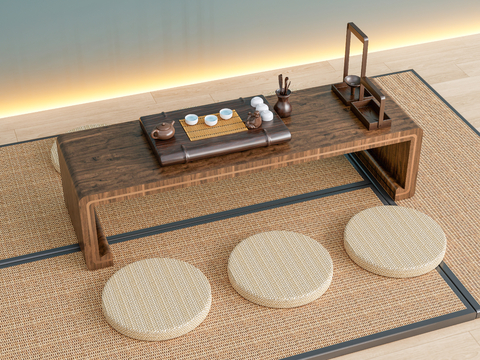 Japanese Tea Table and Chair Tatami Tea Table