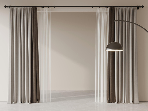 Modern Curtain Cloth Curtain Gauze Curtain Roman Rod