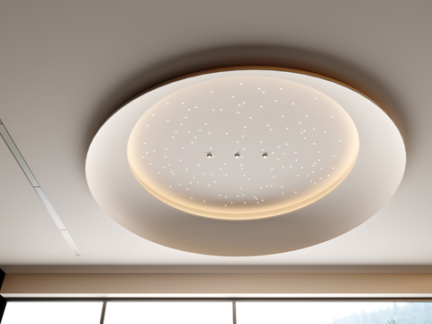 Modern round ceiling with starry sky