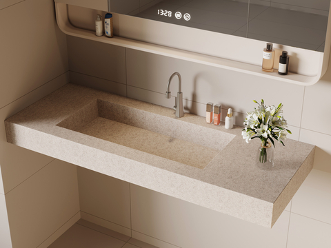 Modern wash basin, integrated basin