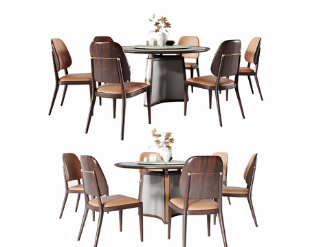 New Chinese Dining Table and Chair Round Dining Table