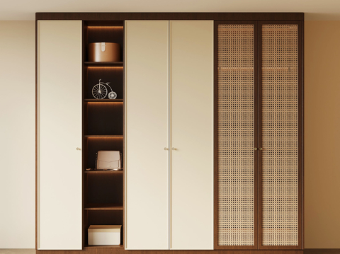 Middle-style wardrobe rattan wardrobe