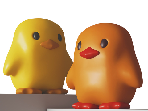 Modern little yellow duck ornaments Art Toy