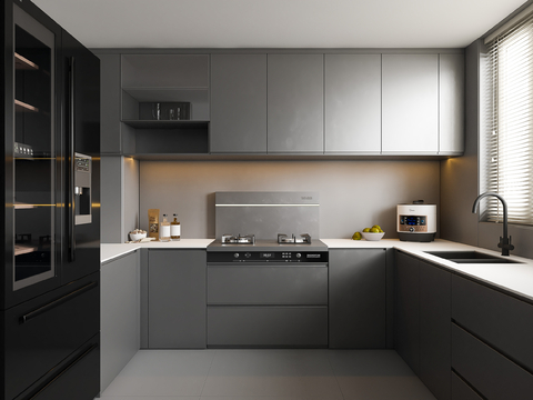 High-grade gray kitchen cabinet