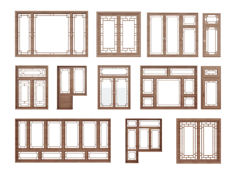 New Chinese-style window solid wood casement window